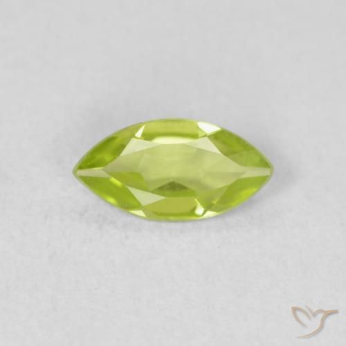 0.51ct Natural Bright Green Peridot, Marquise, VS