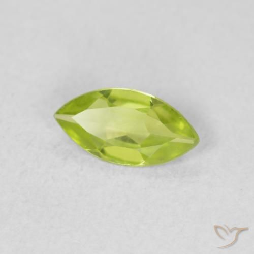 0.51 ct Green Peridot Stone, Natural Peridot in Marquise Facet Shape for Sale