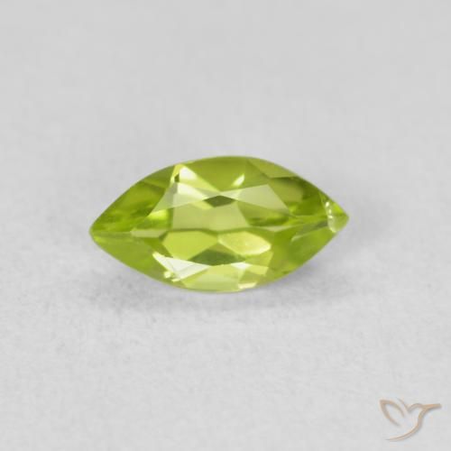 0.62ct Natural Bright Green Peridot, Marquise, VS