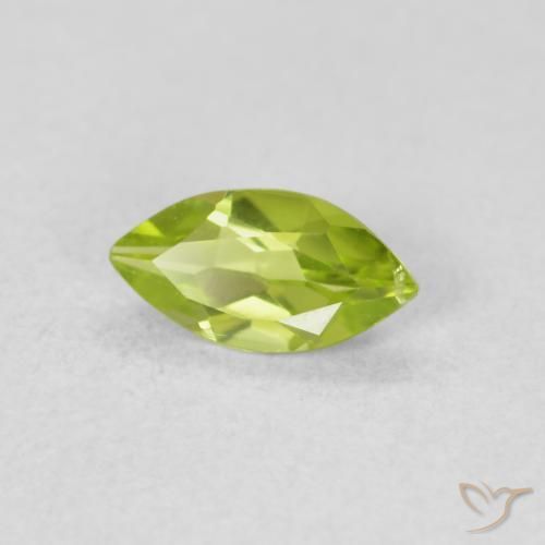 0.62 ct Green Peridot Stone, Natural Peridot in Marquise Facet Shape for Sale