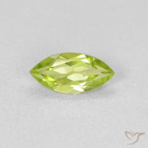 0.52ct Natural Bright Green Peridot, Marquise, VS