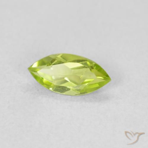 0.52 ct Green Peridot Stone, Natural Peridot in Marquise Facet Shape for Sale