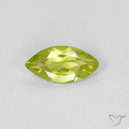 0.53ct Natural Lively Green Peridot, Marquise, VS
