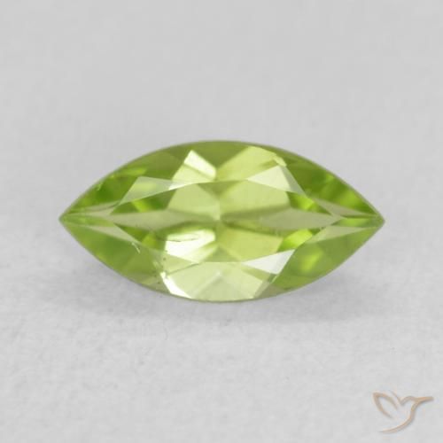 0.61ct Natural Lively Green Peridot, Marquise, VVS-VS
