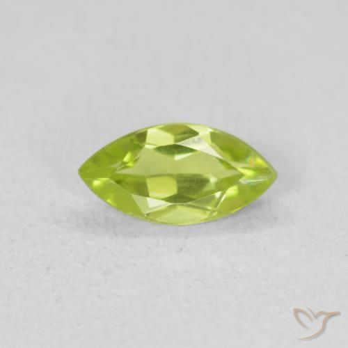 0.58ct Natural Yellowish Green Peridot, Marquise, VVS-VS