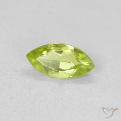 0.58 ct Green Peridot Stone, Natural Peridot in Marquise Facet Shape for Sale