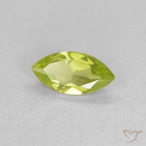 0.62 ct Green Peridot Stone, Natural Peridot in Marquise Facet Shape for Sale