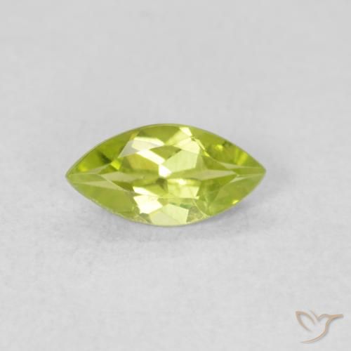 0.55ct Natural Lively Green Peridot, Marquise, VS