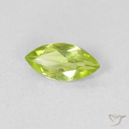 0.60 ct Green Peridot Stone, Natural Peridot in Marquise Facet Shape for Sale