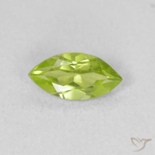 0.60ct Natural Bright Green Peridot, Marquise, VS