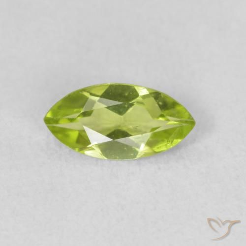 0.52ct Natural Bright Green Peridot, Marquise, VS
