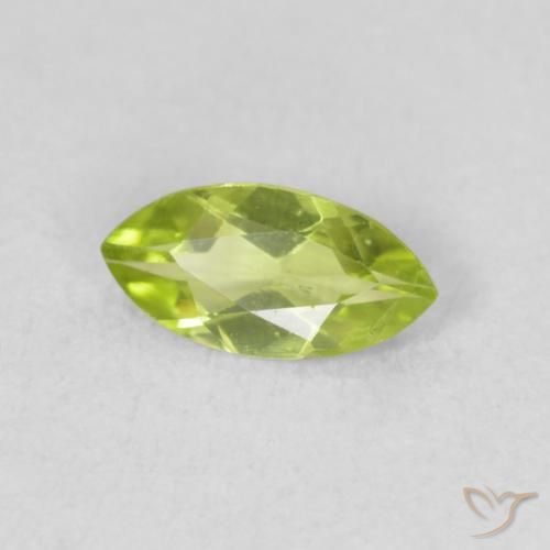 0.52 ct Green Peridot Stone, Natural Peridot in Marquise Facet Shape for Sale