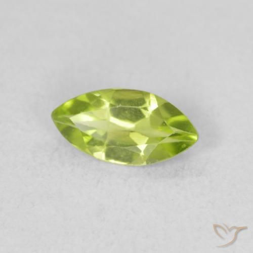 0.52 ct Green Peridot Stone, Natural Peridot in Marquise Facet Shape for Sale