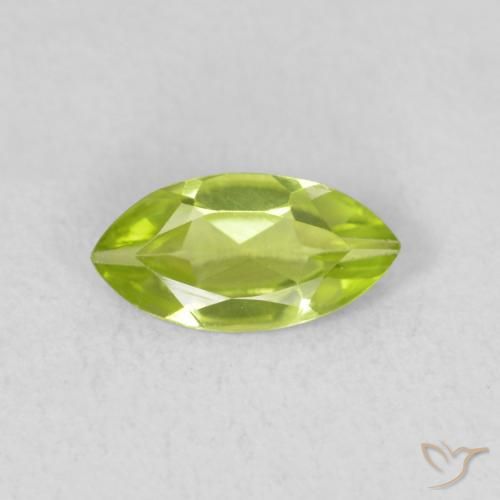0.55ct Natural Lively Yellowish Green Peridot, Marquise, VS