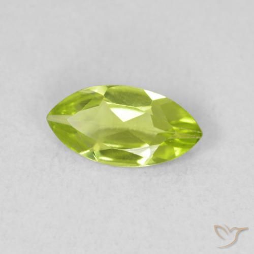 0.55 ct Green Peridot Stone, Natural Peridot in Marquise Facet Shape for Sale