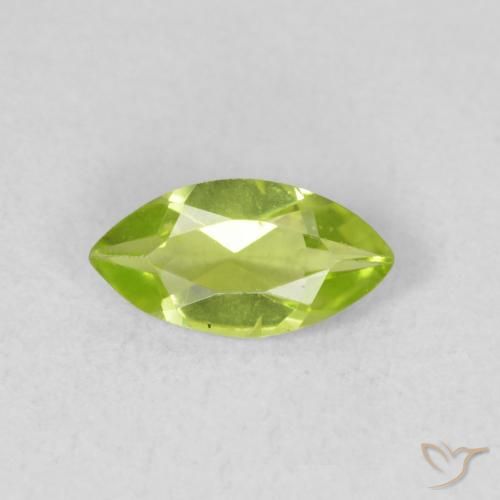 0.57ct Natural Bright Green Peridot, Marquise, VS