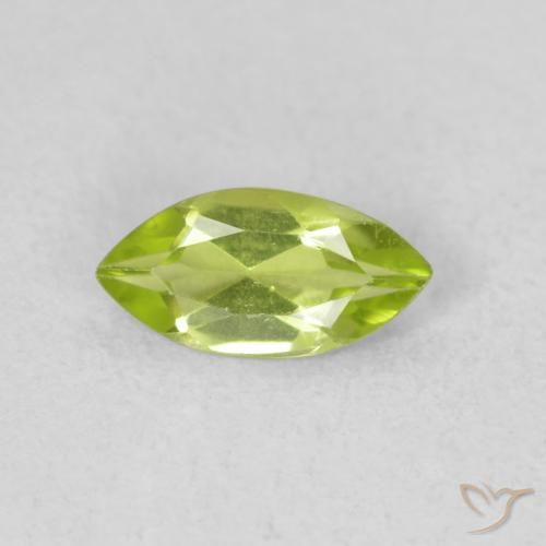 0.54ct Natural Lively Yellowish Green Peridot, Marquise, VS