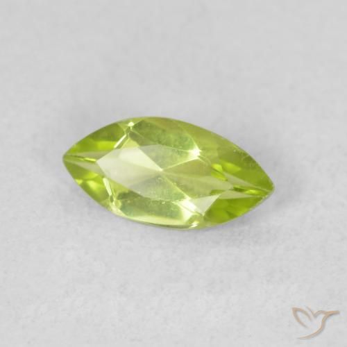 0.54 ct Green Peridot Stone, Natural Peridot in Marquise Facet Shape for Sale
