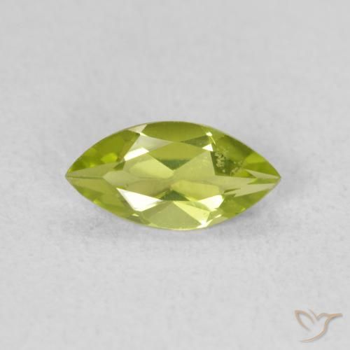 0.52ct Natural Olive Green Peridot, Marquise, VS