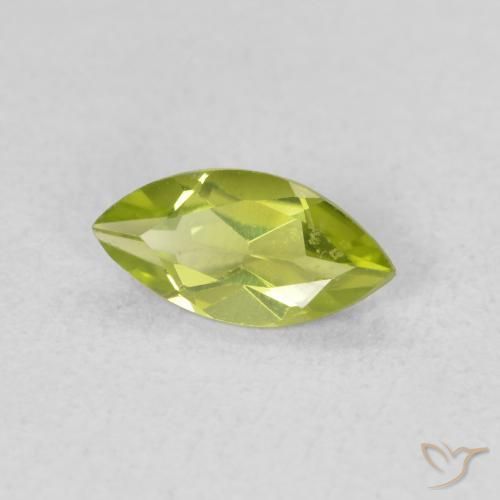 0.52 ct Green Peridot Stone, Natural Peridot in Marquise Facet Shape for Sale