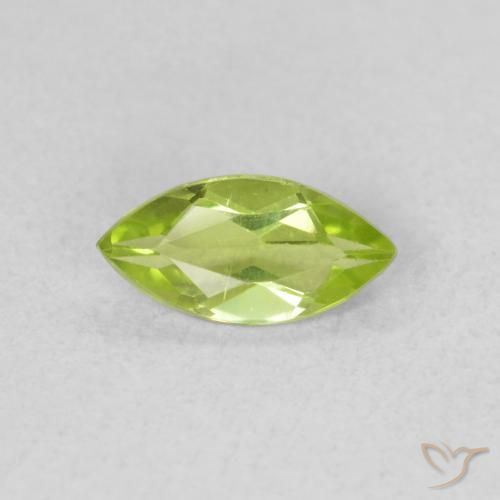 0.57ct Natural Bright Green Peridot, Marquise, VS