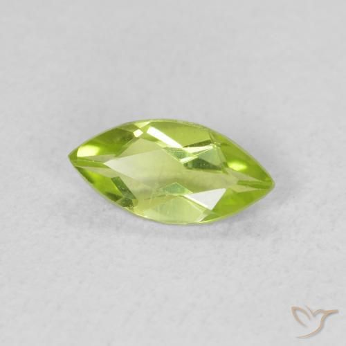 0.57 ct Green Peridot Stone, Natural Peridot in Marquise Facet Shape for Sale