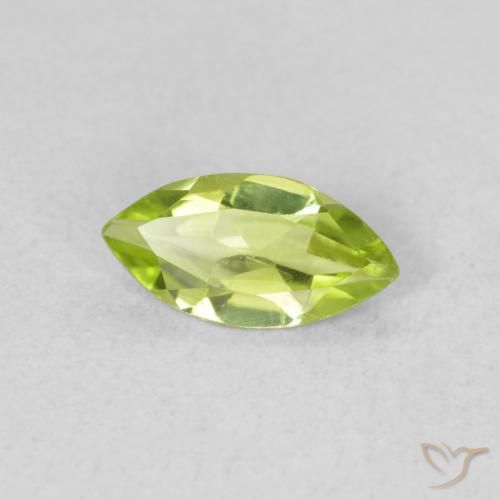 0.55 ct Green Peridot Stone, Natural Peridot in Marquise Facet Shape for Sale