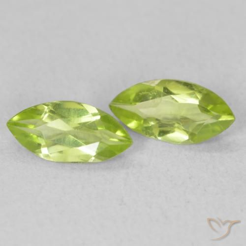 1.01 ctw Green Peridot Stones, Natural Peridot in Marquise Facet Shape for Sale