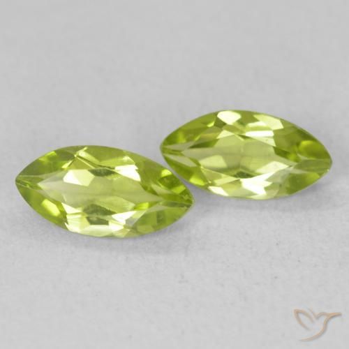 1.18 ctw Green Peridot Stones, Natural Peridot in Marquise Facet Shape for Sale
