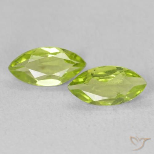 1.01 ctw Green Peridot Stones, Natural Peridot in Marquise Facet Shape for Sale