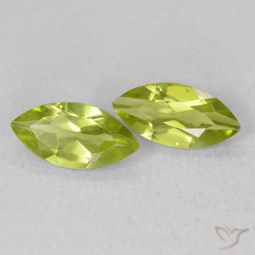 1.13 ctw Green Peridot Stones, Natural Peridot in Marquise Facet Shape for Sale