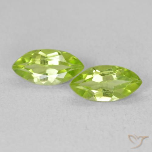 1.08 ctw Green Peridot Stones, Natural Peridot in Marquise Facet Shape for Sale