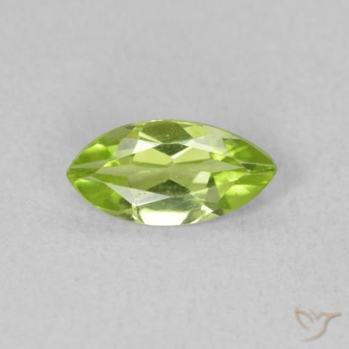 0.59ct Natural Bright Green Peridot, Marquise, VVS-VS