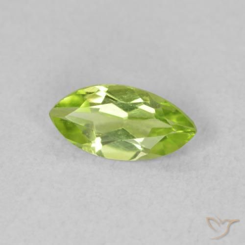 0.59 ct Green Peridot Stone, Natural Peridot in Marquise Facet Shape for Sale