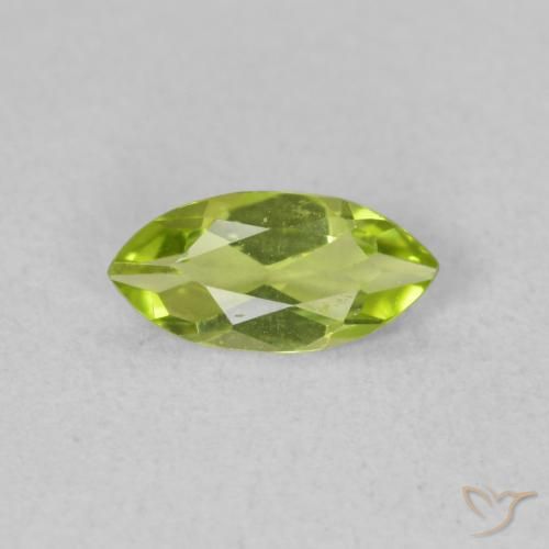 0.46ct Natural Medium Green Peridot, Marquise, VVS-VS