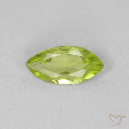 0.49ct Natural Medium Green Peridot, Marquise, VVS-VS