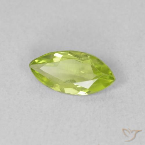 0.49 ct Green Peridot Stone, Natural Peridot in Marquise Facet Shape for Sale