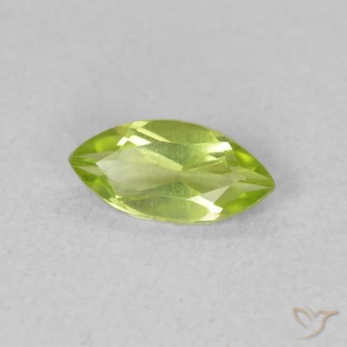 0.58 ct Green Peridot Stone, Natural Peridot in Marquise Facet Shape for Sale