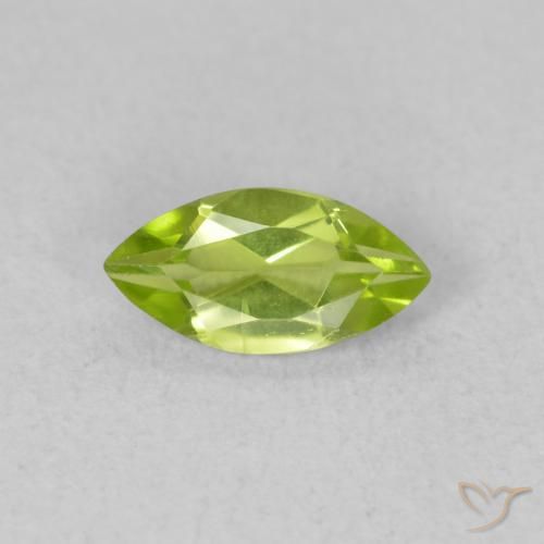 0.61ct Natural Bright Green Peridot, Marquise, VVS-VS