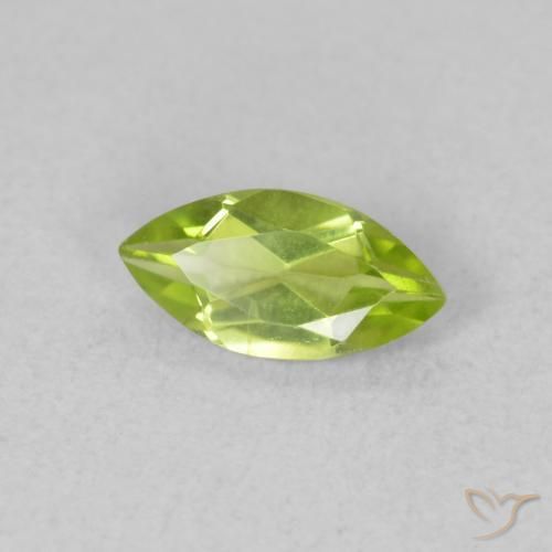 0.61 ct Green Peridot Stone, Natural Peridot in Marquise Facet Shape for Sale