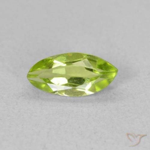 0.65ct Natural Bright Green Peridot, Marquise, VVS-VS
