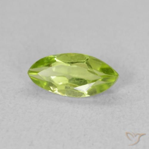 0.65 ct Green Peridot Stone, Natural Peridot in Marquise Facet Shape for Sale