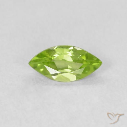 0.55ct Natural Lively Green Peridot, Marquise, VS