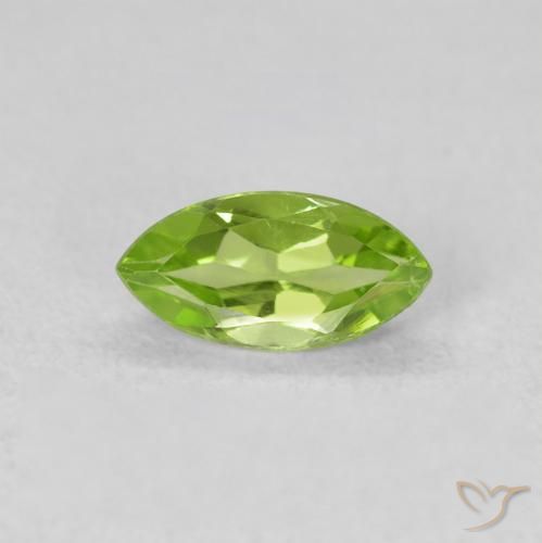 0.65ct Natural Lively Green Peridot, Marquise, VS