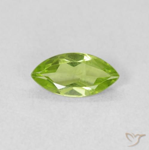 0.56ct Natural Lively Green Peridot, Marquise, VS
