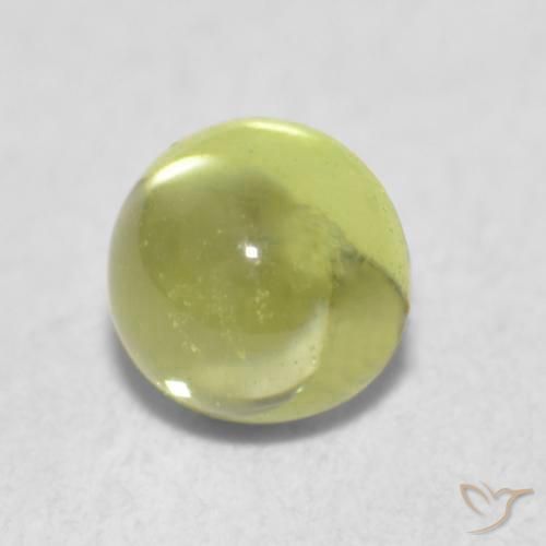 0.38 ct Green Peridot Stone, Natural Peridot in Round Cabochon Shape for Sale