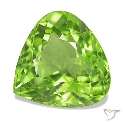 10.00 ct Green Peridot Gemstone, Peridot Gem in Pear Facet Shape for Sale.