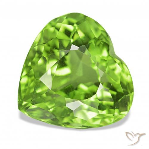 6.01ct Natural Lively Green Peridot, Heart, VVS-VS, Photo A