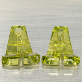 0.90 ct Green Peridot Gemstone, Peridot Gem in Fancy Letter Shape for Sale.