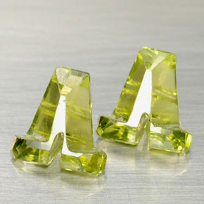 0.90 ct Green Peridot Stone, Natural Peridot in Fancy Letter Shape for Sale